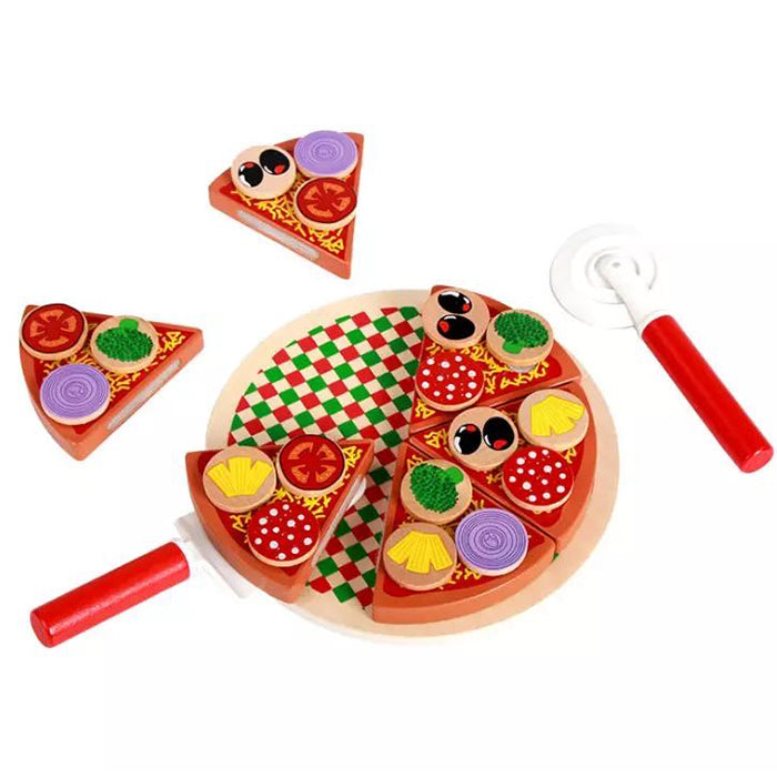 Wooden Pizza Play Set- Fine motor skills toys